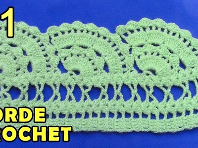 Borde #1 tejido a crochet, fácil de hacer en punto abanicos grandes