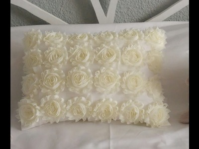 Hacer un cojin con cinta de flores - make a cushion with flowers tape