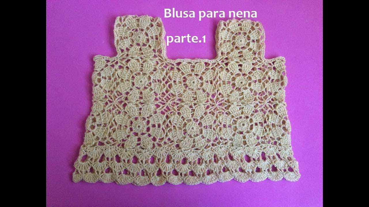 Blusa para nena  a crochet todas las tallas ( parte 1)