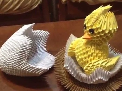 Pollito origami 3D