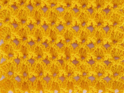 Punto abanicos en relieve a crochet muy fácil y rápido