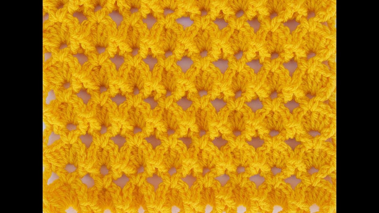 Punto abanicos en relieve a crochet muy fácil y rápido