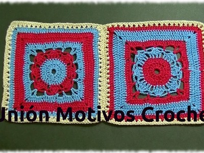 Unión Motivo N°15 GRANNY SQUARES en tejido #crochet o ganchillo tutorial paso a paso. Moda a Crochet