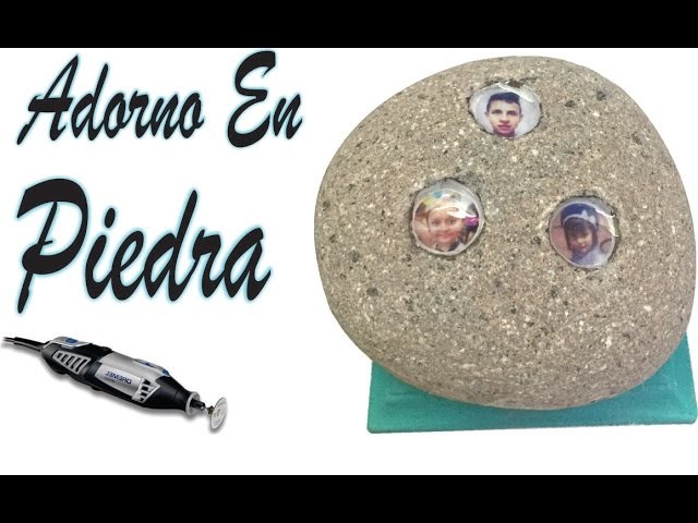 ADORNO PIEDRA incrustación de fotografías con  resina  mototool dremel decoracion diy tutorial