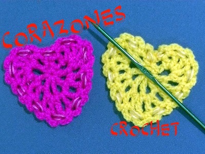 CORAZONES fáciles y sencillos en #crochet o ganchillo tutorial paso a paso. Moda a Crochet