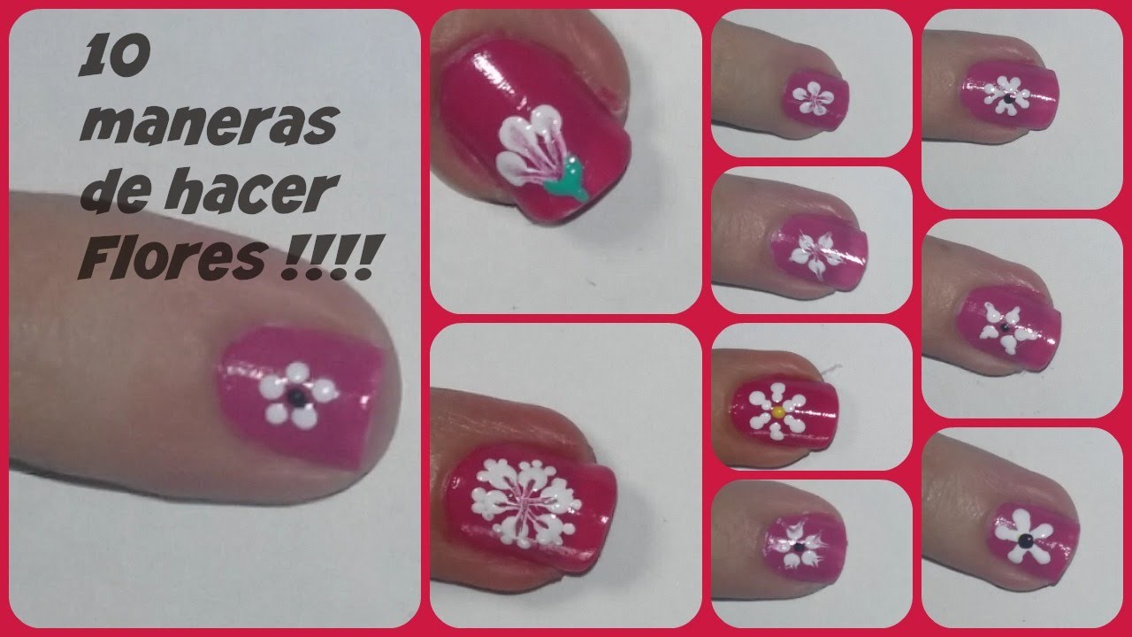 10 formas de hacer flores en las uñas !!!!