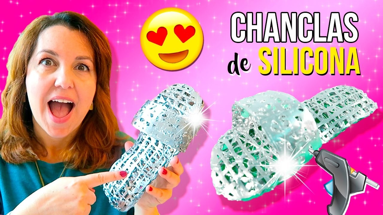 ???? ¿¿CHANCLAS de SILICONA?? ???? * Cómo hacer CHANCLETAS CASERAS con la pistola de SILICON CALIENTE