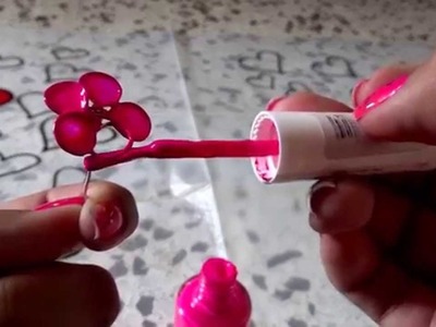 Como hacer flores de alambre y pintura de uñas
