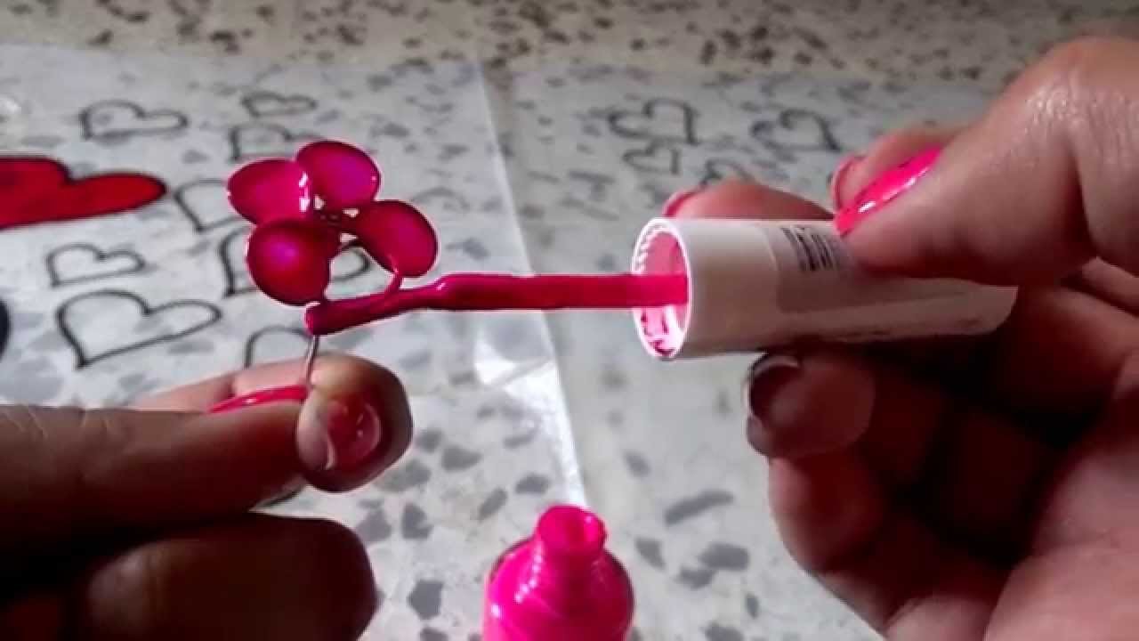 Como hacer flores de alambre y pintura de uñas
