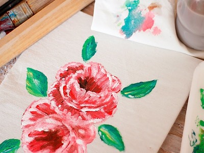 Como pintar rosas paso a paso - Speedpaint - Pintar rosas en tela - Tecnicas en manualidades