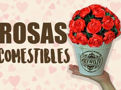 ROSAS COMESTIBLES DE CUPCAKES SAN VALENTÍN  | LESSLIE MUSAS LOS POLINESIOS