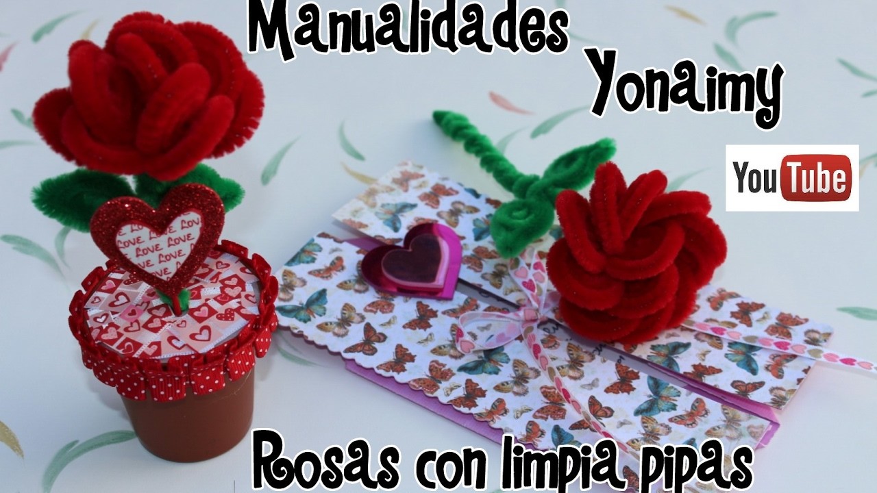 ROSAS HECHAS CON LIMPIA PIPAS . PIPE CLEANER ROSES .