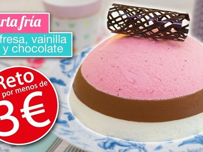 Tarta fría por MENOS DE 3 EUROS | Chocolate, vainilla y fresa | Quiero Cupcakes!