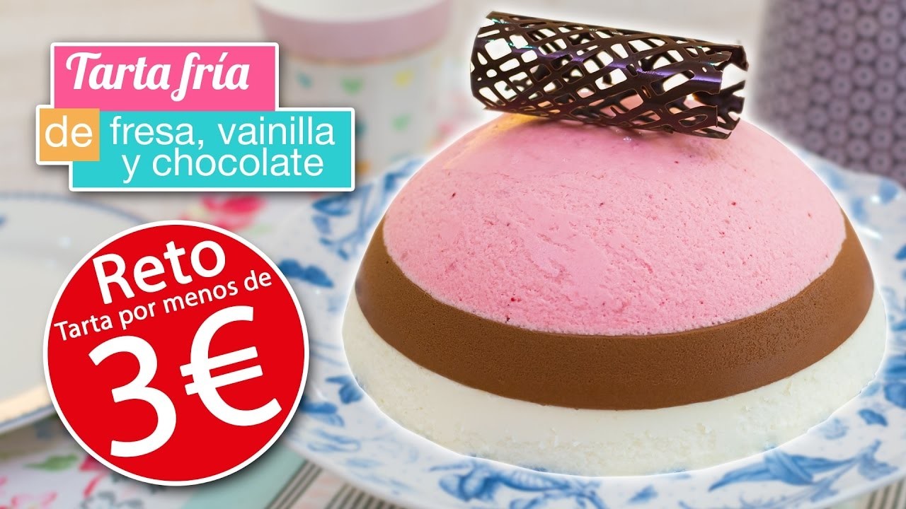 Tarta fría por MENOS DE 3 EUROS | Chocolate, vainilla y fresa | Quiero Cupcakes!
