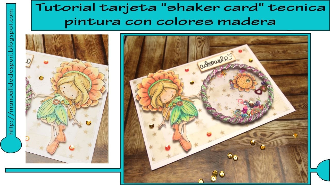 Tutorial tarjeta shaker card tecnica de pintura con lapices de madera