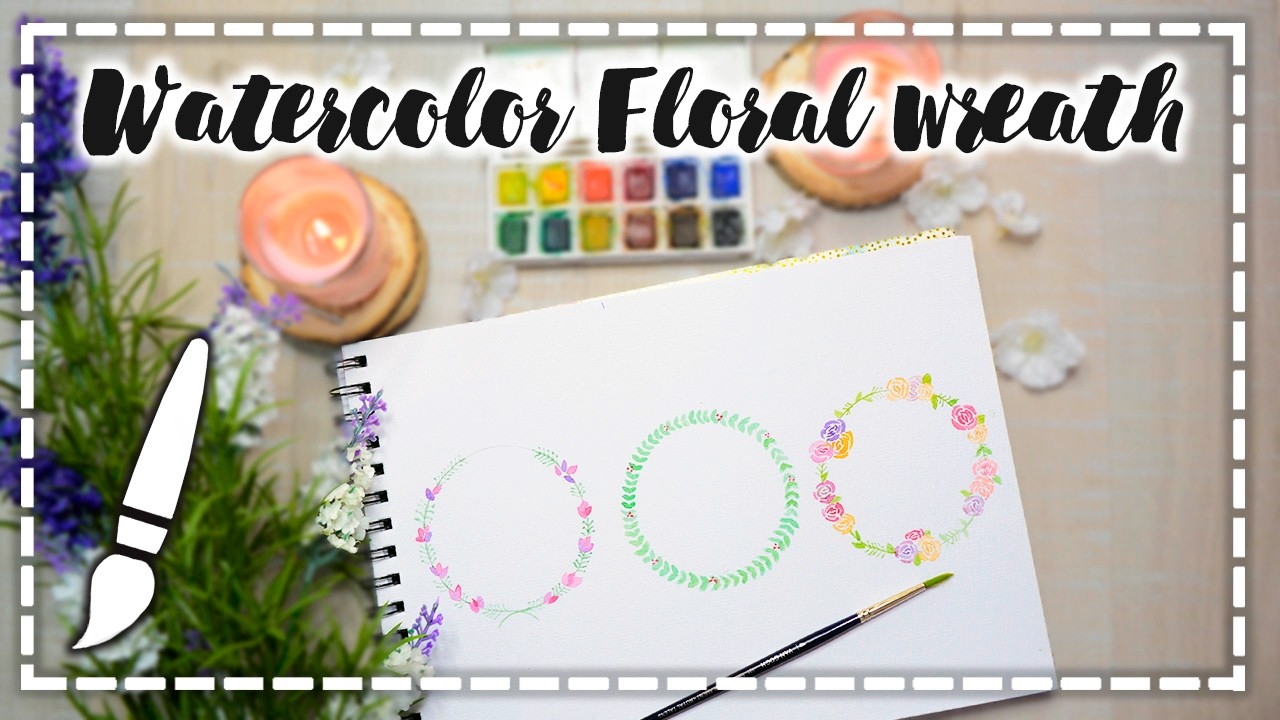 Acuarelas básicas -  Watercolor Floral Wreath - A dibujar #01