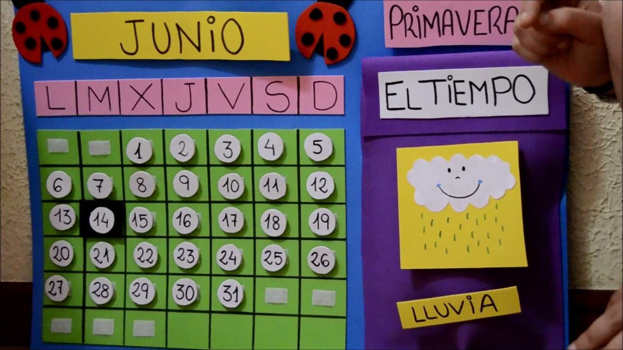 Calendario Infantil de goma eva.