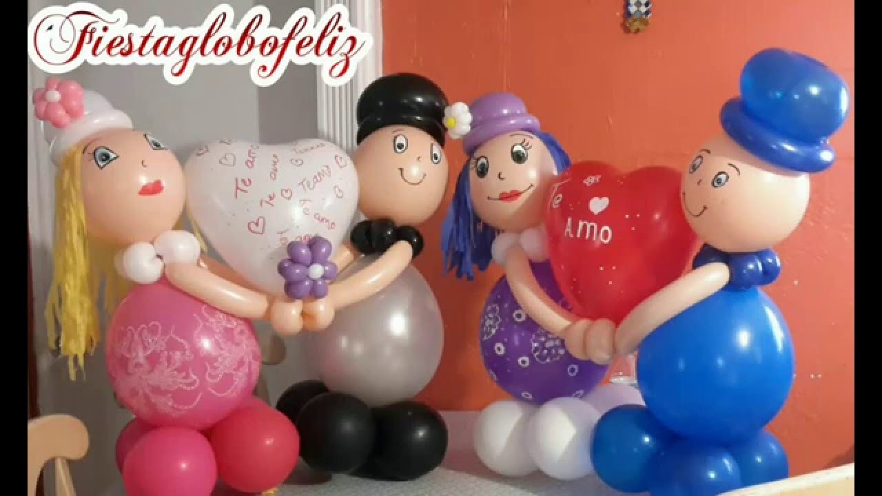 Como hacer novios con globos para San Valentín