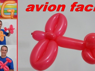 Como hacer un avion con globos - globoflexia facil - figuras con globos - aviones faciles