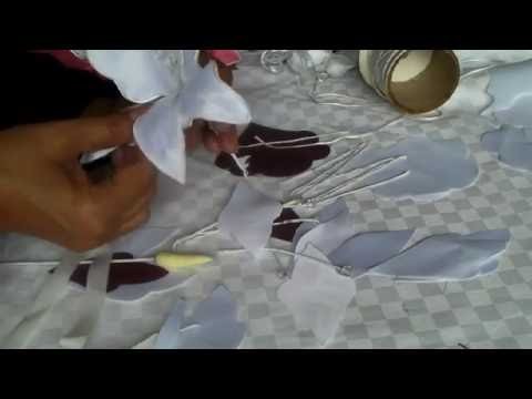 Como hacer una orquidia con tela