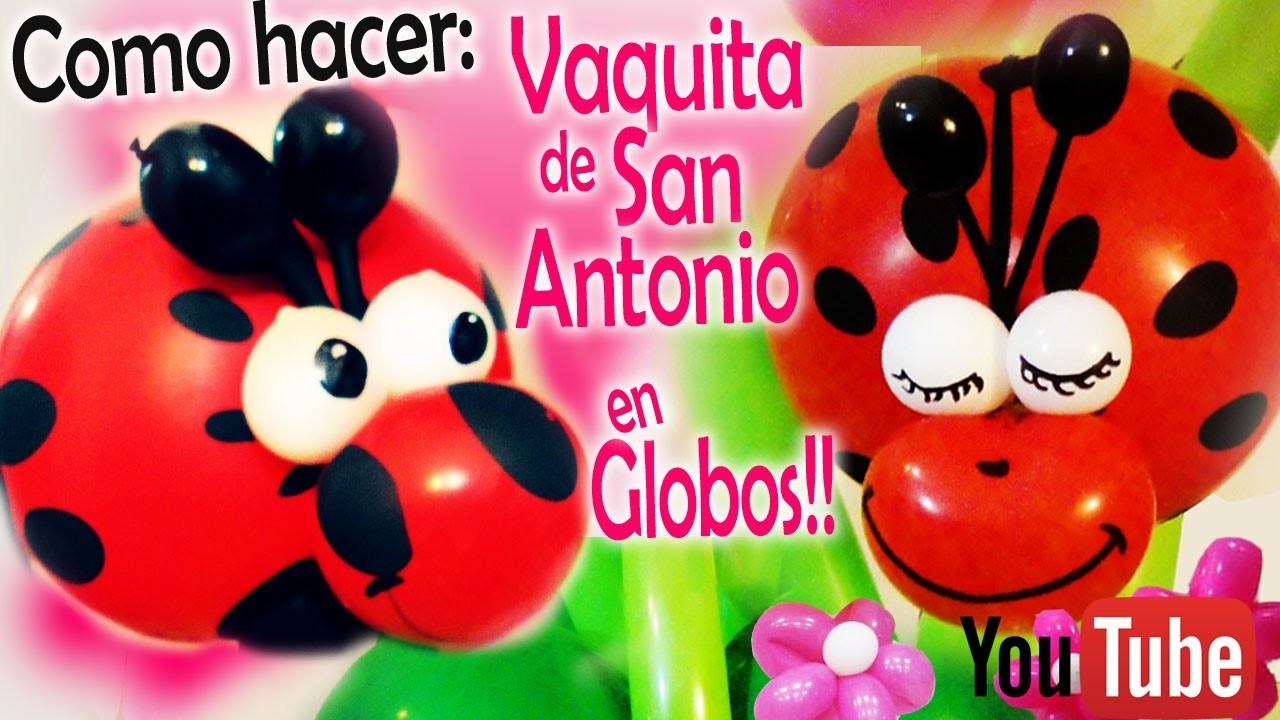 Como hacer una Vaquita de San antonio (mariquita) en globos!!! how to make ladybug on balloons