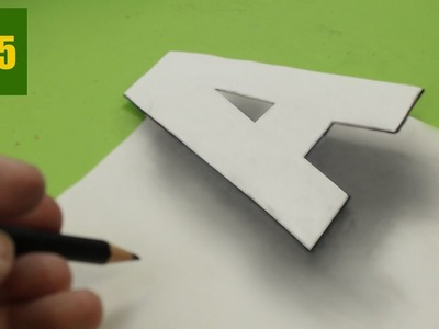 DIBUJO EN 3D - Como dibujar una A en 3d - how to draw in 3d