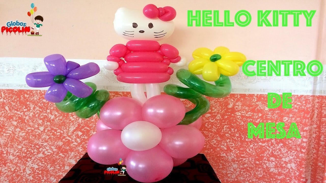 Hello kitty centro de mesa con globos # 113