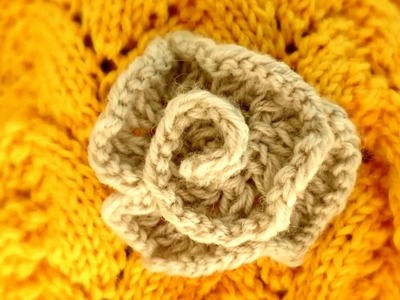 Flor de lana Georgia. Flor de punto tejida con dos agujas