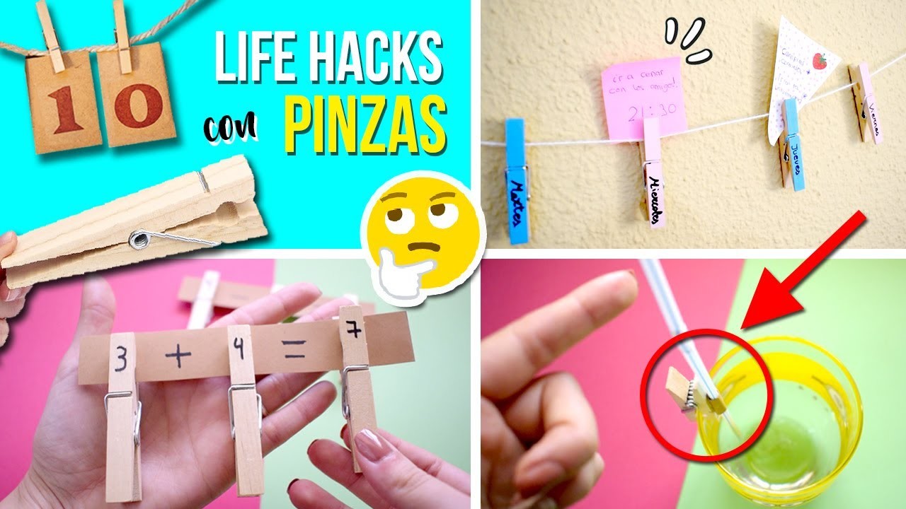 ¡¡10 Increíbles Life hacks PINZAS de la ROPA!! ???? MIRA todo lo que puedes hacer con ellas. ¡Genial!