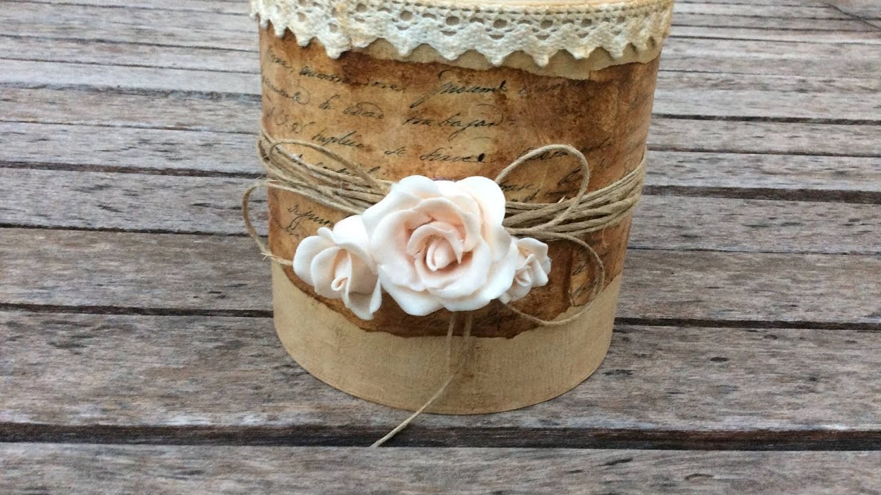 Jarrón vintage con rosas de porcelana fría - MYBA
