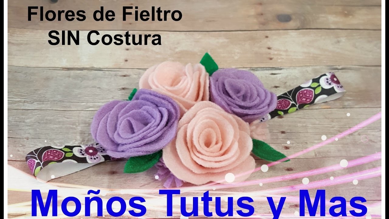 DIADEMA FLORES EN FIELTRO Paso A Paso NO-SEW FELT FLOWER HEADBAND Tutorial DIY How To PAP VIDEO 163