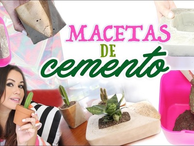 DIY - HAZ MACETAS DE CEMENTO INCREIBLE Y FÁCIL | LINDA LOVE
