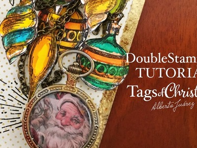 Double Stamping effect - Tags of Christmas 07