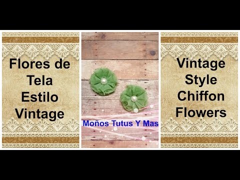 FLOR DESHILADA DE TELA Paso a Paso VINTAGE CHIFFON FLOWER Tutorial DIY How To PAP Video 176
