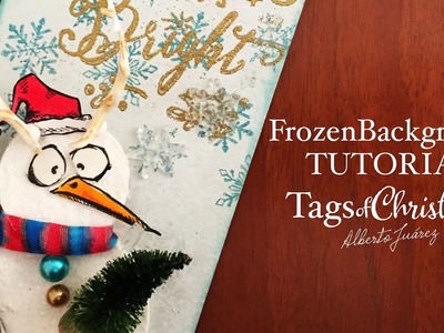 Frozen Backgrond with Paint Tutorial - Tags of Christmas 04