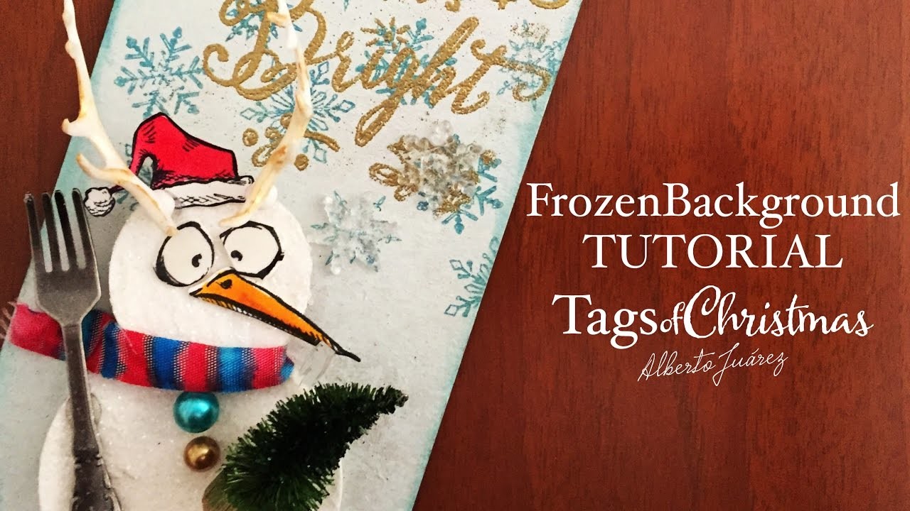 Frozen Backgrond with Paint Tutorial - Tags of Christmas 04