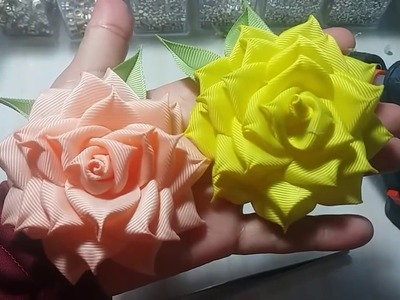 39) DIY - Tutorial || Cara Membuat Bros Mawar Cubit || How to Make Pinched Ribbon Rose