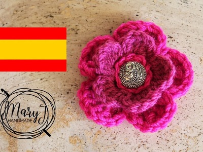 Flor 3d tejida a crochet | MaryJ Handmade