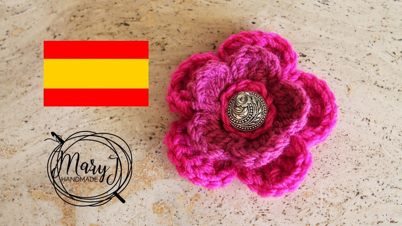 Flor 3d tejida a crochet | MaryJ Handmade