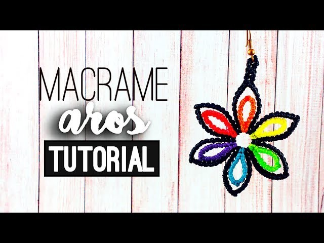 Flor multicolor en argolla » ???? tutorial | como hacer | diy ● Earrings #91