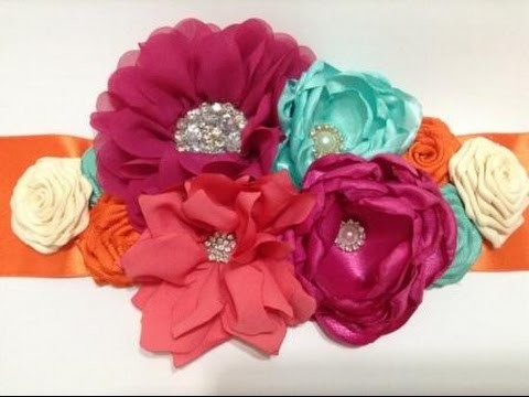 Cintillo de flores para vestido VIDEO No. 434  creaciones rosa isela
