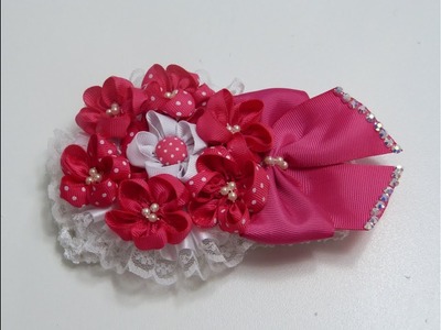 Como Hacer Flor  pequeñas con listón,How to make small flowers with ribbon