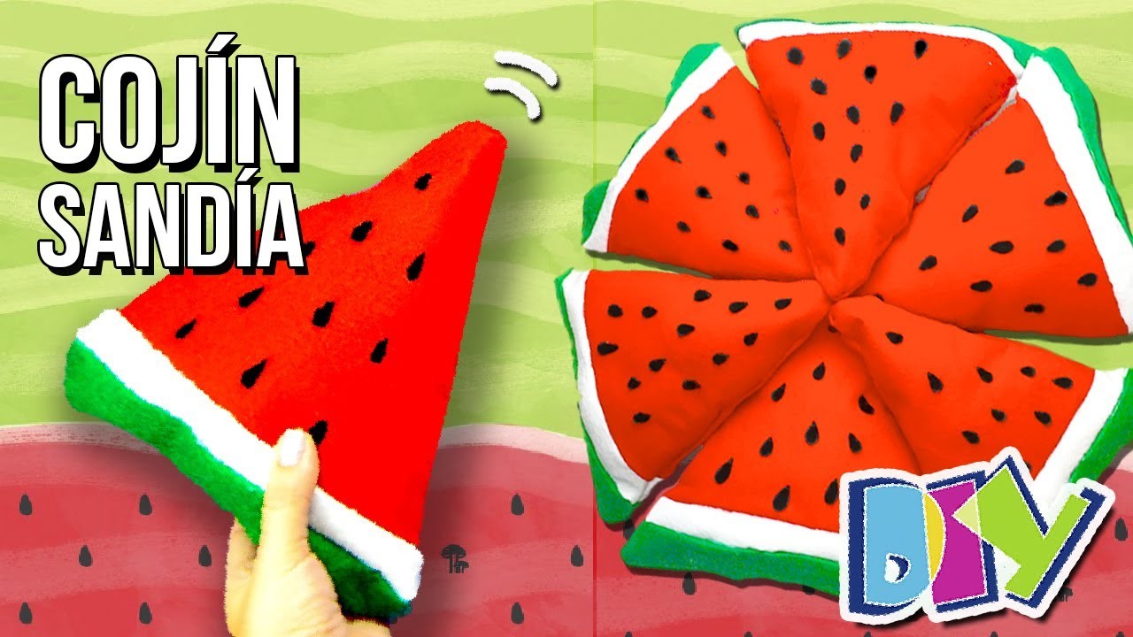 DIY Watermelon PILLOW. NO SEW! Como hacer un COJÍN de SANDÍA, ¡sin COSER! ✅  Top Tips & Tricks