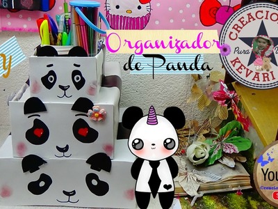 Organizador Reciclado de Panda????﻿.♻ DIY Recycled Craft: PANDA ORGANIZER