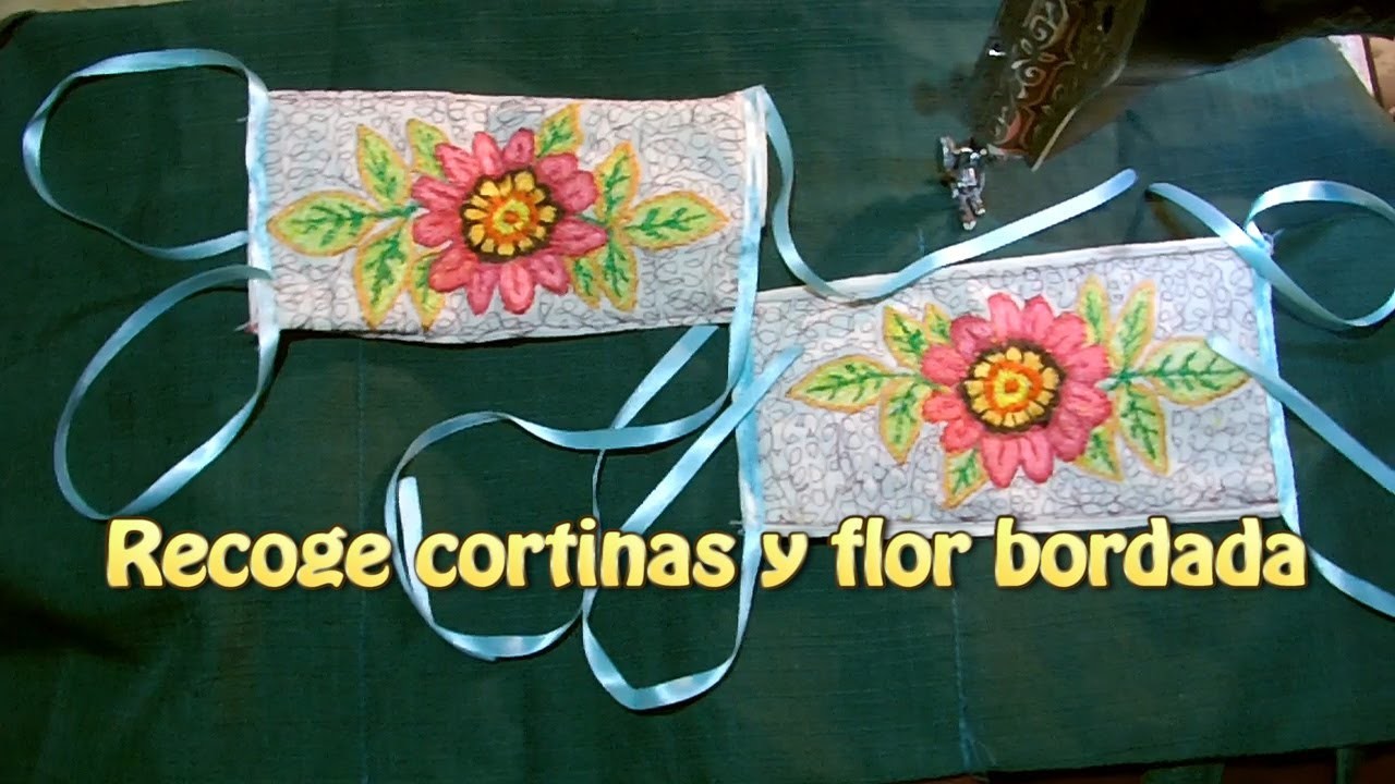 Recoge cortinas y flor bordada|Creaciones y manualidades angeles
