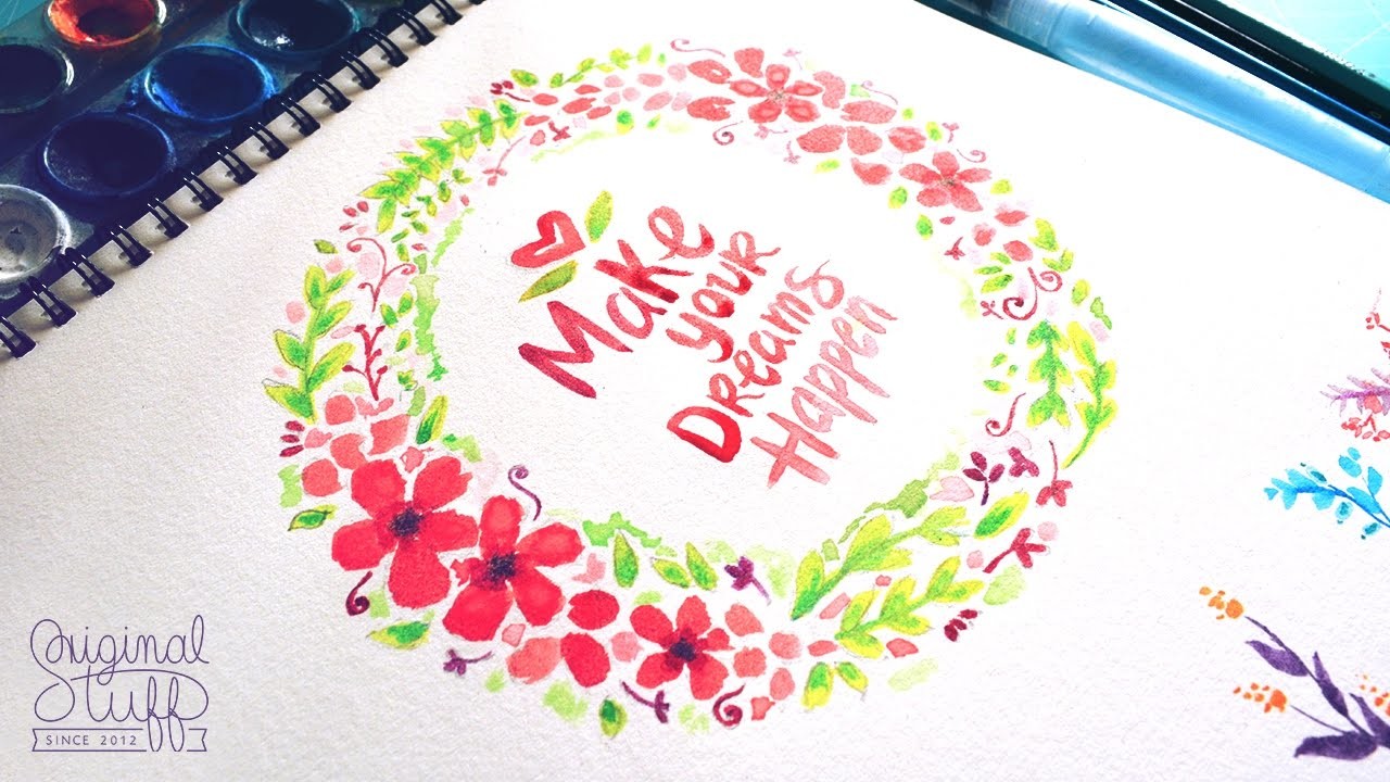 Tarjetas con diseños florales [Acuarelas. Watercolor]