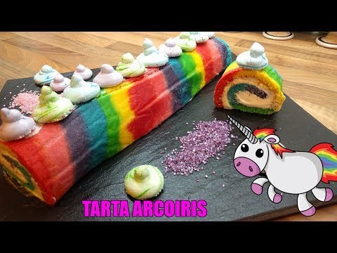 Tarta Arcoiris - Tarta Unicornio. Easy Rainbow Unicorn Cake