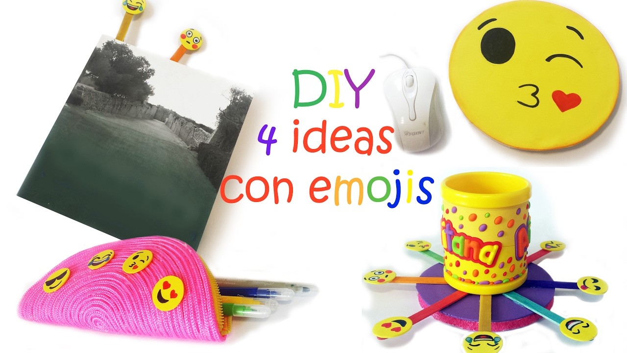 4 Manualidades para el cole de tus niños , como hacer  emojis fáciles y  divertidos!!