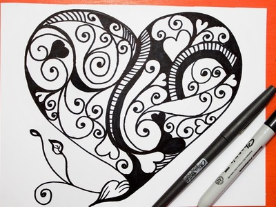 Como Dibujar un Corazon - Mandalas │ How to draw a heart