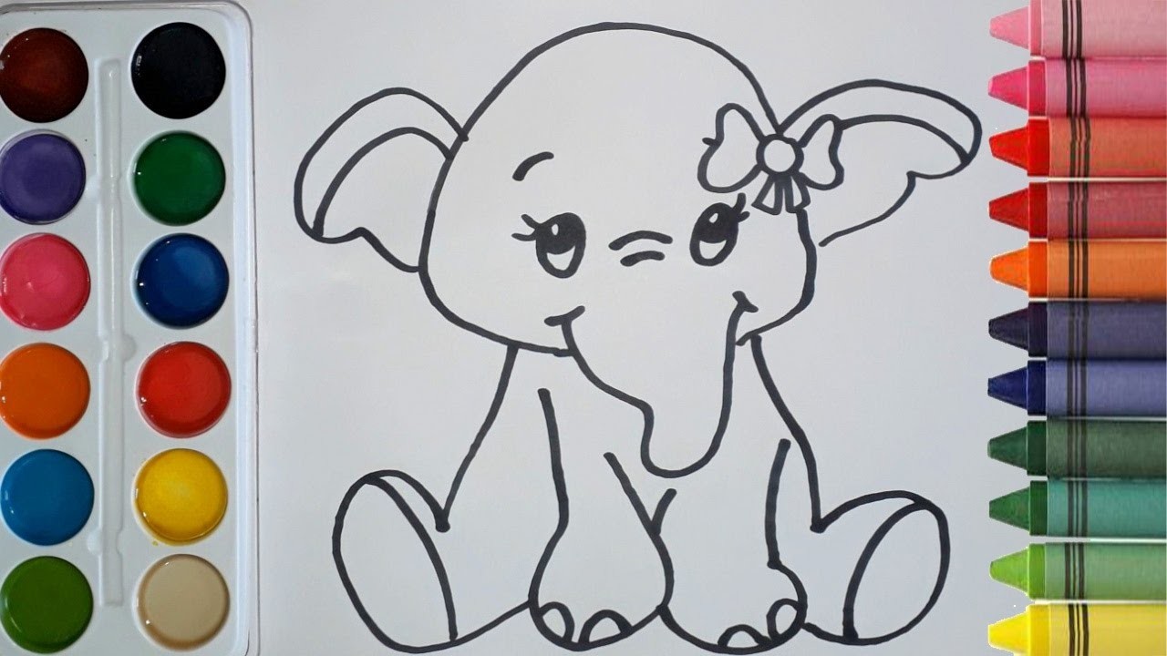 Como Dibujar y Colorear un Elefante de Arcoiris | Learn Colors | Dibujos para niños